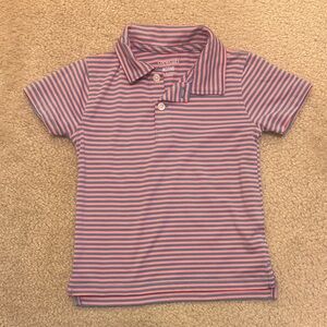 Crewcuts Kids Polo Shirt - Coral and Blue Stripes